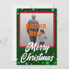 God jul Grönt Winter Snöflingor Julkort