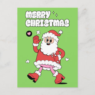 God jul - Groovy Santa Strut Helg Vykort