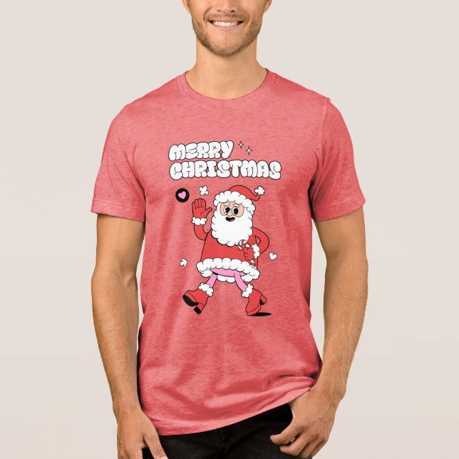 God jul - Groovy Santa Strut T Shirt (Framsida)