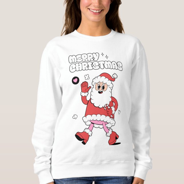 God jul - Groovy Santa Strut T Shirt (Framsida)