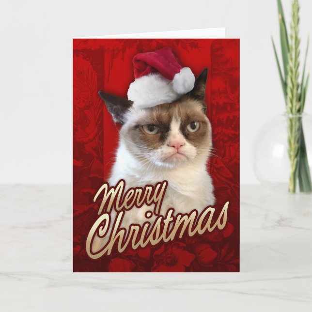 God jul Grumpy Cat Helgkort (Framsida)