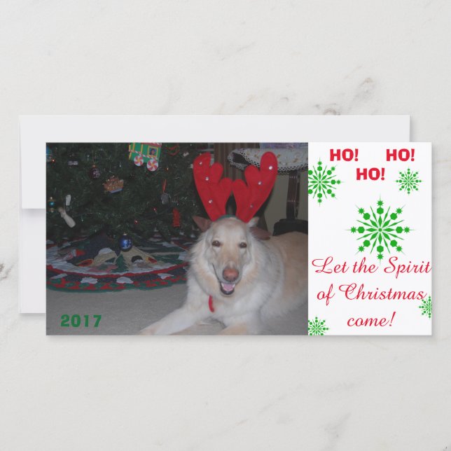 God jul GSD German Shepherd Card roligt Julkort (Framsida)