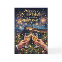 God jul Guid Hogmanay Edinburgh-kort