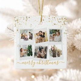 God jul Guld 6 Fotokollage Julgransprydnad Keramik