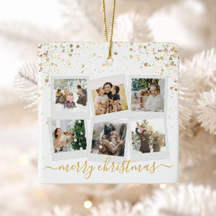 God jul Guld 6 Fotokollage Julgransprydnad Keramik