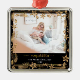 God jul Guld Arch Black Elegant Photo Julgransprydnad Metall