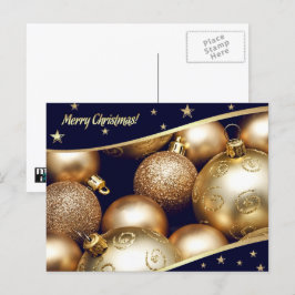 God Jul. Guld Baubles Helg Vykort