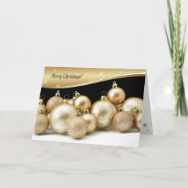 God Jul. Guld Baubles Helgkort