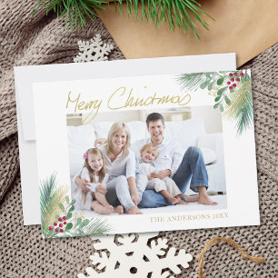 God jul Guld Berries Fotojul jul Julkort