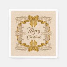 God jul Guld Bow Vintage