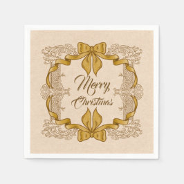 God jul Guld Bow Vintage Pappersservett