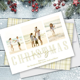 God jul Guld Elegant Calligraphy Play Julkort