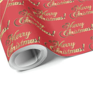 God Jul Guld Folie Eldröd Presentpapper
