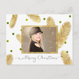 God jul Guld Glitter-skript, vykort för foto