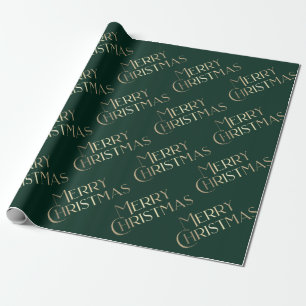 God jul Guld & Grönt Embossed Gradient 3D Presentpapper