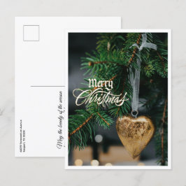 God jul Guld Heart Träd Ornament Vykort
