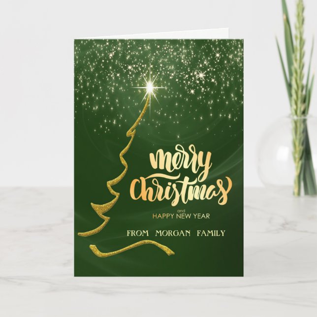 God Jul, Guld julgran, Grön Helgkort (Framsida)