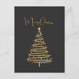 God jul guld Julgran helgdag Vykort