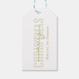 God jul Guld Kalligrafi-skript Presentetikett