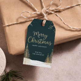 God Jul Guld Kalligrafisk Högtid Presentetikett