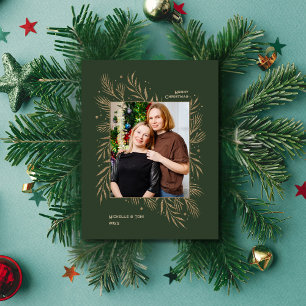 God jul Guld Löv Family Photo Ram Helg Vykort