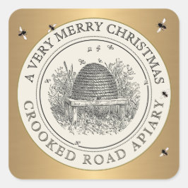 God jul Guld och Elfenbenskustens jordbruksetikett Fyrkantigt Klistermärke