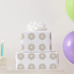 God jul Guld, Silver Snowflake Helgdag Presentpapper