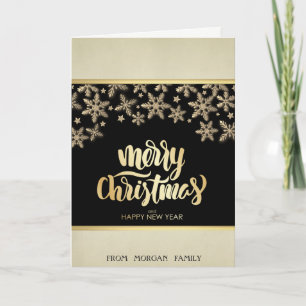 God jul, Guld snöflingor jul Helgkort