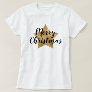 God jul Guld Star T Shirt