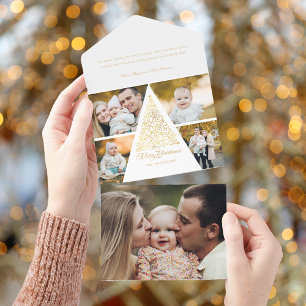 God jul Guld Swirl Träd 4 Fotokollage