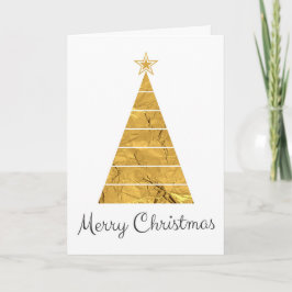 God jul, Guld Träd, minimalistiska Helgdag Kort