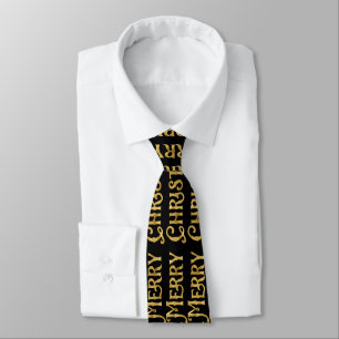 God jul Guld Typografi Mönster Slips