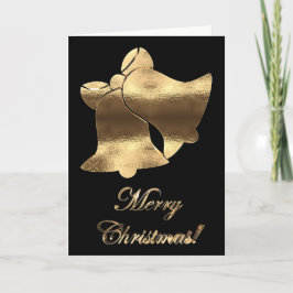 God jul Guld vid Klockor Eleganten Helgkort