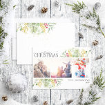 God jul Guld Winter Botanical Photo Holid Julkort<br><div class="desc">Tittar du ett unikt helgdag-kort som ska framträda i verkligen? Ta en titt på vårt botaniska foto-Helgdag i God jul Guld Winter Greenery! Det här vackra kortet innehåller tre av dina favoritfoton, omgivna av festive Red och grönt vintermotiv. Modern kalligrafi slutför utseendet, skapar det här helgdag som ska imponera. Det...</div>