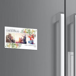 God jul Guld Winter Photo Helgdag Magnet