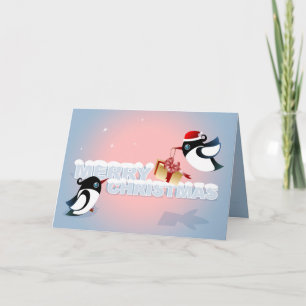 God jul - gullig fågeljulklapp helgkort