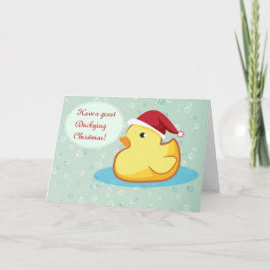 God jul gulnar det rubber ducky hälsningkortet helgkort