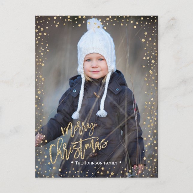 God Jul | gyllene prickar | Foto vykort (Framsida)