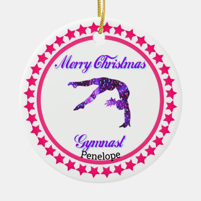 God jul Gymnast Ceramic Ornament (Framsidan)