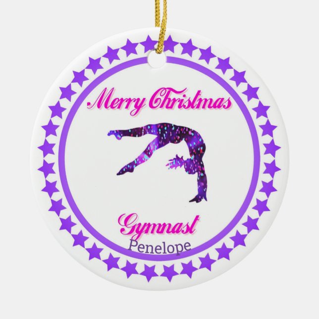 God jul Gymnast Ceramic Ornament (Framsidan)