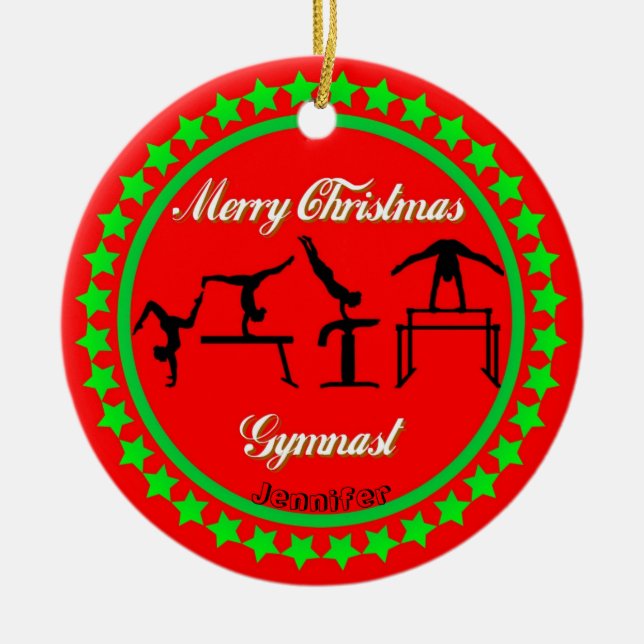 God jul Gymnast Ceramic Ornament (Framsidan)