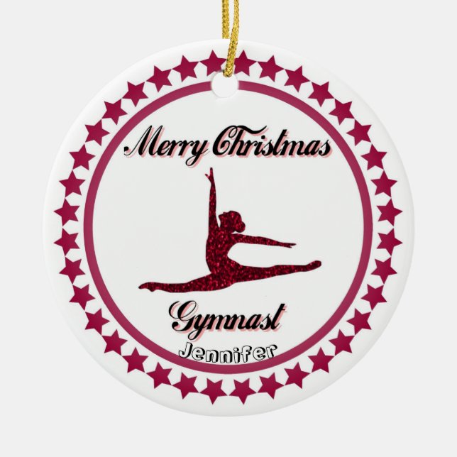 God jul Gymnast Ceramic Ornament (Framsidan)