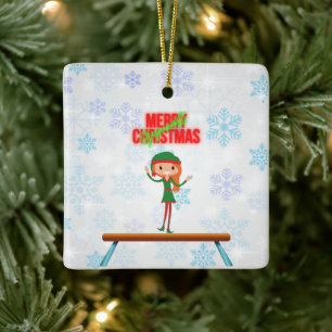 God jul Gymnast Elf Julgransprydnad Keramik