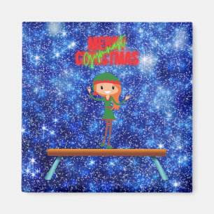God jul Gymnast Elf Magnet