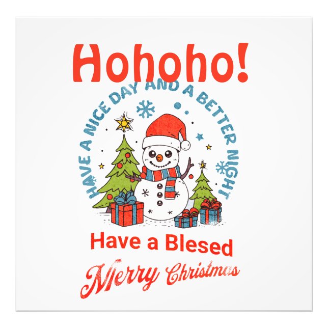 God Jul! Ha en trevlig dag och en bättre natt Fototryck (Framsidan)