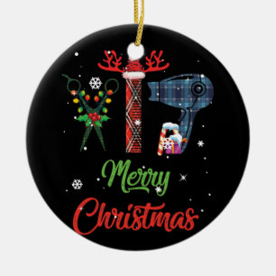 god jul Hairstylist Funny Verktyg Hairdresser Julgransprydnad Keramik