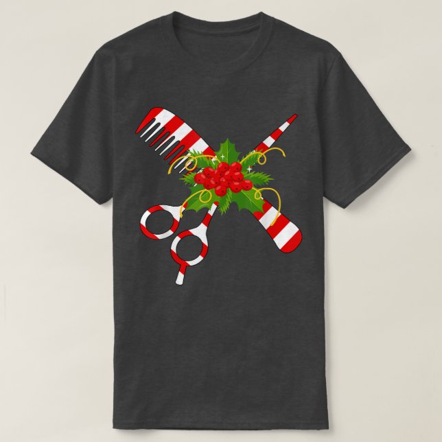 God jul Hairstylist Funny Verktyg Hairdresser T Shirt (Design framsida)