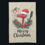 God jul Hairstylist Hairdresser Julafton Hair Kökshandduk<br><div class="desc">God jul Hairstylist Hairdresser Julafton Hair Verktyg</div>