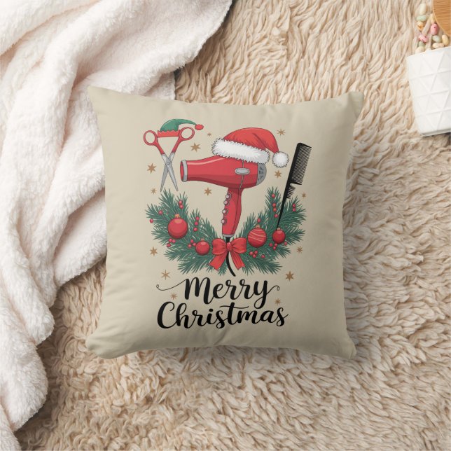God jul Hairstylist Hairdresser Julafton Hair Kudde (Filt)