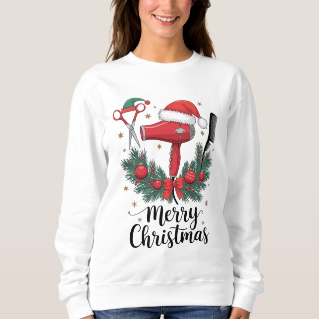 God jul Hairstylist Hairdresser Julafton Hair T Shirt (Framsida)